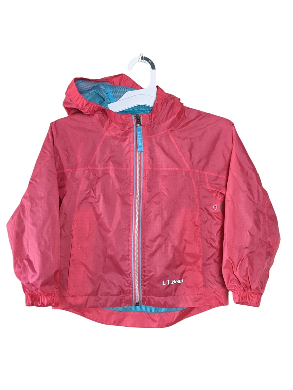 L.L. Bean Girls Pink Hooded Raincoat Size 4